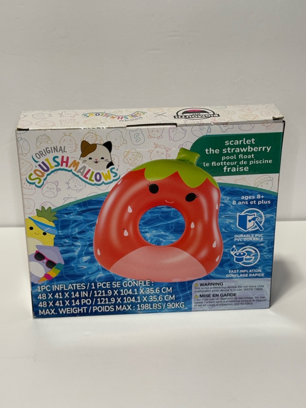 Original Squishmallows Scarlet Strawberry Pool Float